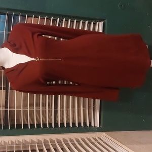 Long Sleeve Red Sweater Dress with Hood